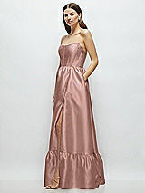 Side View Thumbnail - Neu Nude Strapless Cat-Eye Boned Bodice Maxi Dress with Ruffle Hem