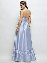 Rear View Thumbnail - Sky Blue Strapless Cat-Eye Boned Bodice Maxi Dress with Ruffle Hem