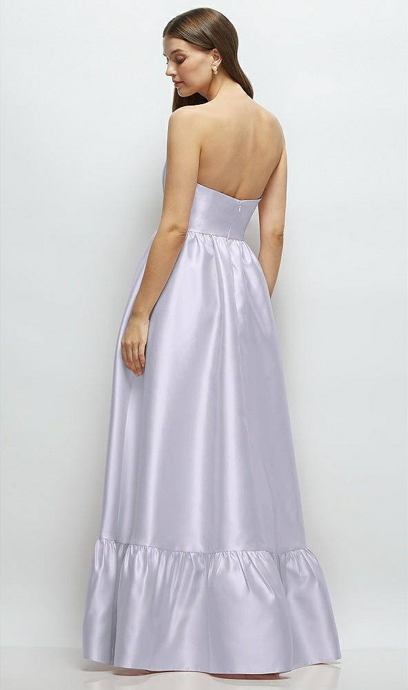 Back View - Silver Dove Strapless Cat-Eye Boned Bodice Maxi Dress with Ruffle Hem