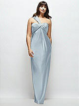 Alt View 1 Thumbnail - Mist Satin Twist Bandeau One-Shoulder Bias Maxi Dress