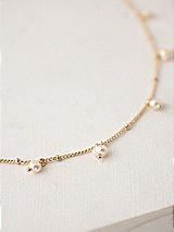 Side View Thumbnail - Natural Pearl Dotted Gold Necklace