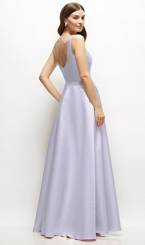 Back View - Silver Dove Square-Neck Satin Maxi Dress with Full Skirt