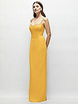 Side View Thumbnail - NYC Yellow Corset-Style Crepe Column Maxi Dress with Adjustable Straps