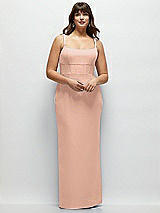 Alt View 1 Thumbnail - Pale Peach Corset Midriff Crepe Column Maxi Dress