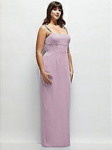 Alt View 2 Thumbnail - Suede Rose Corset Midriff Crepe Column Maxi Dress