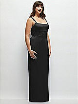 Alt View 2 Thumbnail - Black Corset Midriff Crepe Column Maxi Dress