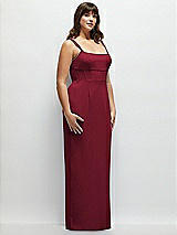 Alt View 2 Thumbnail - Burgundy Corset Midriff Crepe Column Maxi Dress