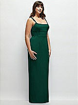 Alt View 2 Thumbnail - Hunter Green Corset Midriff Crepe Column Maxi Dress