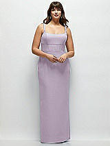 Alt View 1 Thumbnail - Lilac Haze Corset Midriff Crepe Column Maxi Dress