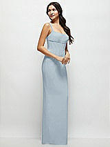 Side View Thumbnail - Mist Corset Midriff Crepe Column Maxi Dress