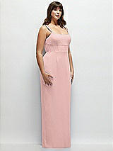 Alt View 2 Thumbnail - Rose - PANTONE Rose Quartz Corset Midriff Crepe Column Maxi Dress