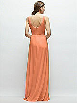 Rear View Thumbnail - Sweet Melon Square Neck Chiffon Maxi Dress with Circle Skirt