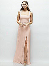 Front View Thumbnail - Cameo Square Neck Chiffon Maxi Dress with Circle Skirt