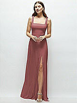 Front View Thumbnail - English Rose Square Neck Chiffon Maxi Dress with Circle Skirt