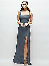 Front View Thumbnail - Silverstone Square Neck Chiffon Maxi Dress with Circle Skirt