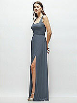 Side View Thumbnail - Silverstone Square Neck Chiffon Maxi Dress with Circle Skirt