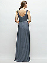 Rear View Thumbnail - Silverstone Square Neck Chiffon Maxi Dress with Circle Skirt