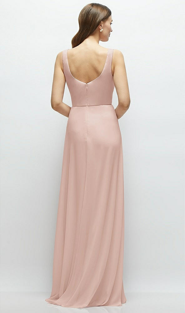 Back View - Toasted Sugar Square Neck Chiffon Maxi Dress with Circle Skirt