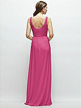 Rear View Thumbnail - Tea Rose Square Neck Chiffon Maxi Dress with Circle Skirt