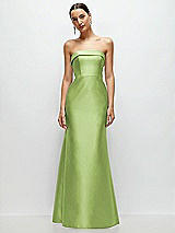 Front View Thumbnail - Mojito Strapless Cuff Neckline Satin Trumpet Gown