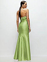 Rear View Thumbnail - Mojito Strapless Cuff Neckline Satin Trumpet Gown