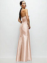 Side View Thumbnail - Cameo Strapless Cuff Neckline Satin Trumpet Gown