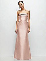 Front View Thumbnail - Toasted Sugar Strapless Cuff Neckline Satin Trumpet Gown