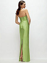 Rear View Thumbnail - Mojito Strapless Satin Column Dress with Back Slit