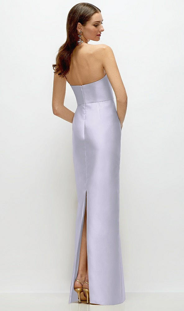 Back View - Silver Dove Strapless Satin Column Dress with Back Slit