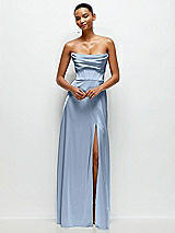 Alt View 2 Thumbnail - Cloudy A-Line Satin Maxi Dress with Convertible Off-the-Shoulder or Strapless Looks 