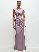 Front View Thumbnail - Suede Rose Sleeveless Cap Shoulder Crepe Maxi Dress with Trumpet Skirt