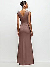 Rear View Thumbnail - Sienna Sleeveless Cap Shoulder Crepe Maxi Dress with Trumpet Skirt