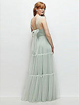 Alt View 2 Thumbnail - Willow Green Bustier-Style Neu Tulle Tiered Maxi Dress with Convertible Straps