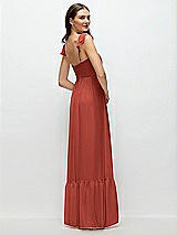 Rear View Thumbnail - Amber Sunset Ruffle Strap Chiffon Bustier Maxi Dress with Ruffle Hem A-Line Skirt