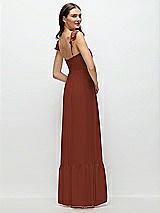 Rear View Thumbnail - Auburn Moon Ruffle Strap Chiffon Bustier Maxi Dress with Ruffle Hem A-Line Skirt