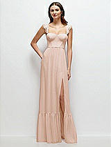 Front View Thumbnail - Cameo Ruffle Strap Chiffon Bustier Maxi Dress with Ruffle Hem A-Line Skirt