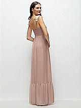 Rear View Thumbnail - Neu Nude Ruffle Strap Chiffon Bustier Maxi Dress with Ruffle Hem A-Line Skirt