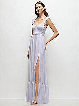 Side View Thumbnail - Silver Dove Ruffle Strap Chiffon Bustier Maxi Dress with Ruffle Hem A-Line Skirt