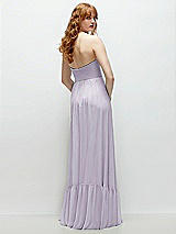 Rear View Thumbnail - Moondance Strapless Cat-Eye Corset Maxi Dress with Ruffle Hem A-Line Skirt