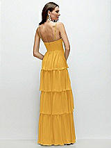 Rear View Thumbnail - NYC Yellow Bustier-Style Chiffon Tiered Ruffle Maxi Dress with Adjustable Straps