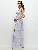 Side View Thumbnail - Silver Dove Bustier-Style Chiffon Tiered Ruffle Maxi Dress with Adjustable Straps