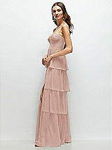 Side View Thumbnail - Toasted Sugar Bustier-Style Chiffon Tiered Ruffle Maxi Dress with Adjustable Straps