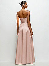 Rear View Thumbnail - Toasted Sugar Strapless Draped Cat-Eye Satin Maxi Dress with Full Skirt