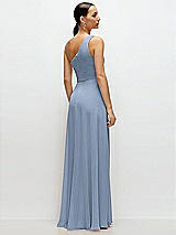 Rear View Thumbnail - Cloudy Chiffon One-Shoulder Maxi Dress with Circle Skirt