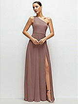 Front View Thumbnail - Sienna Chiffon One-Shoulder Maxi Dress with Circle Skirt