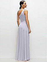 Rear View Thumbnail - Silver Dove Chiffon One-Shoulder Maxi Dress with Circle Skirt