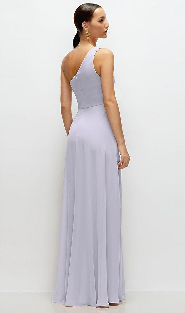 Back View - Silver Dove Chiffon One-Shoulder Maxi Dress with Circle Skirt