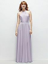 Front View Thumbnail - Moondance Shirred Halter Chiffon Maxi Dress with Back Sash-Tie Closure