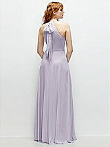 Rear View Thumbnail - Moondance Shirred Halter Chiffon Maxi Dress with Back Sash-Tie Closure