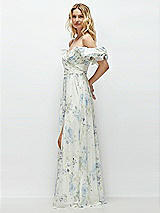 Alt View 2 Thumbnail - Bleu Garden Dramatic Ruffle Edge Strap Chiffon Maxi Dress